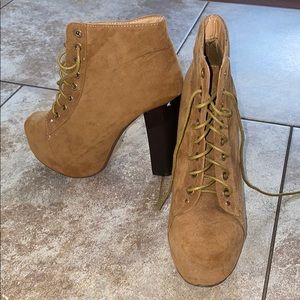 Brown heel boots